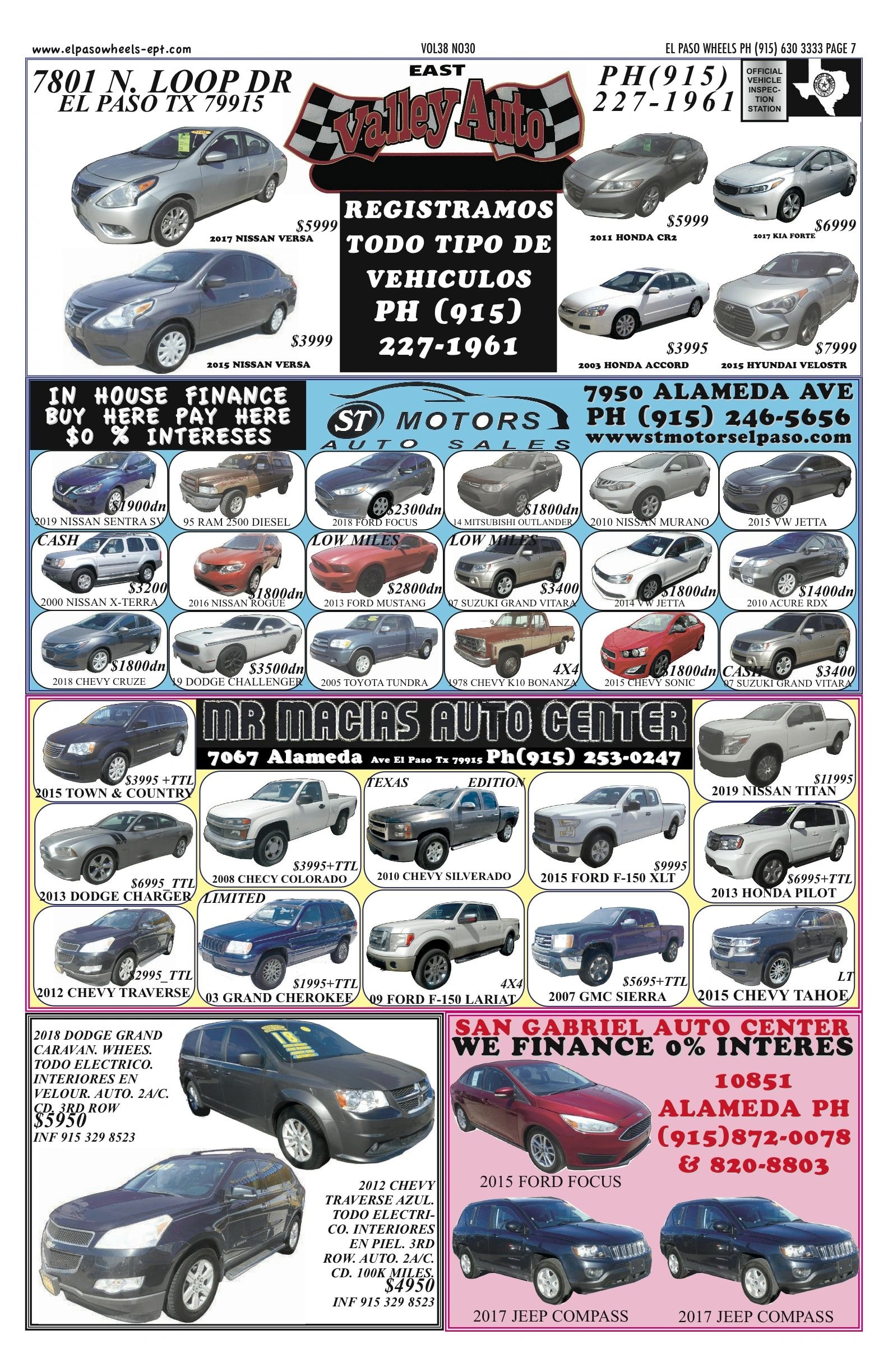 El Paso Wheels issue page 7 — used vehicle listings