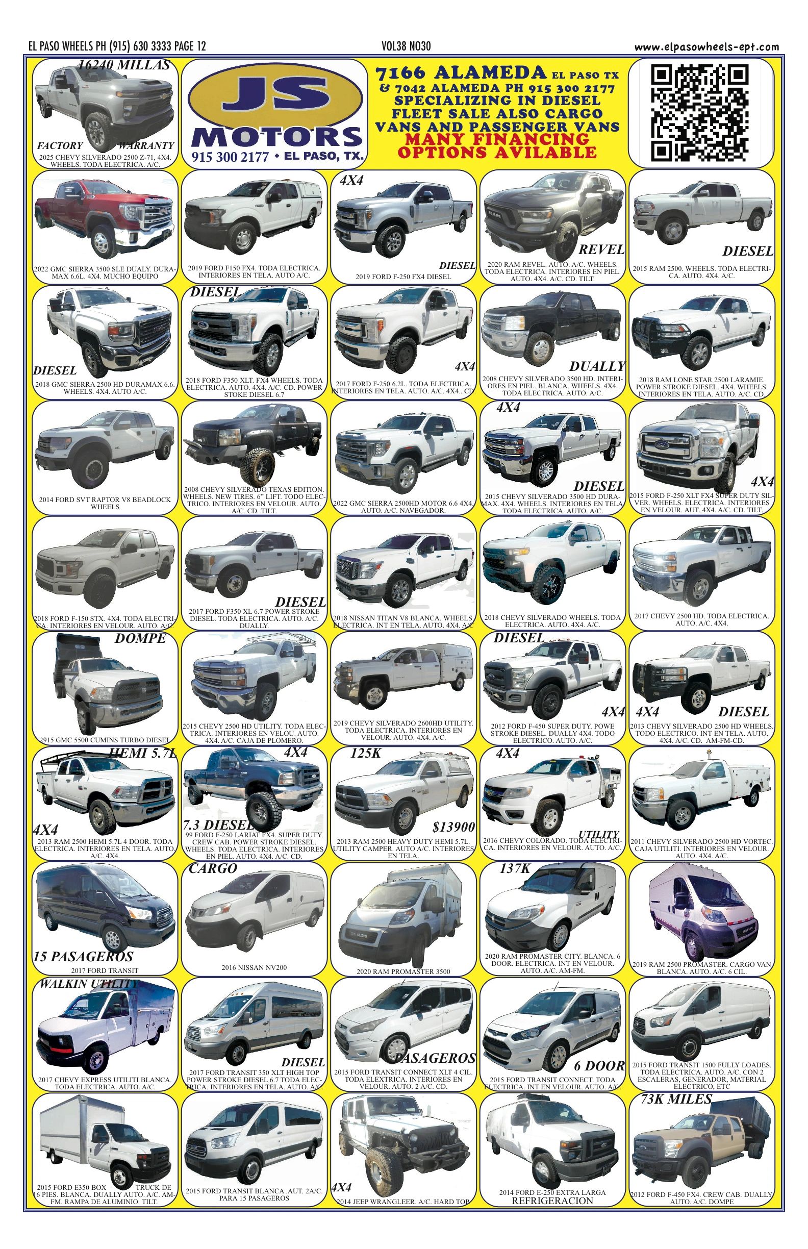 El Paso Wheels current issue — JS Motors page